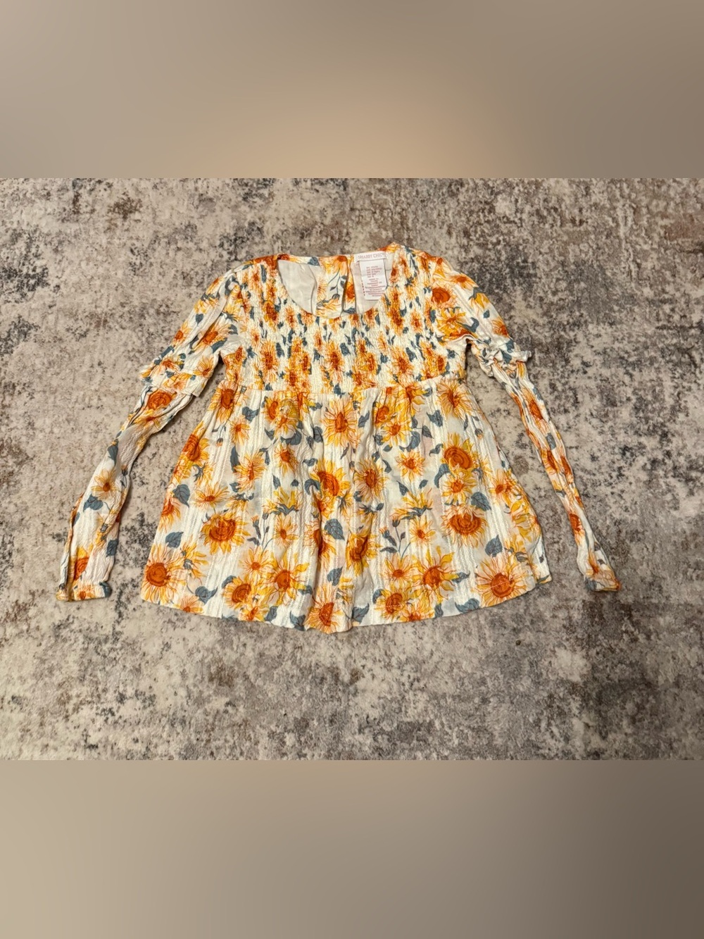 Floral Smocked Long-Sleeve Top